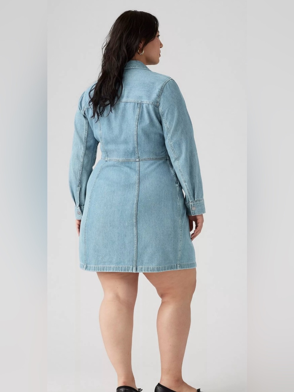 NWT women’s Levi's Light Blue Western Denim Button-Up long sleeve Dress - Picture 2 of 15